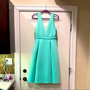 NWT forever 21 surplice cut scuba seafoam dress L